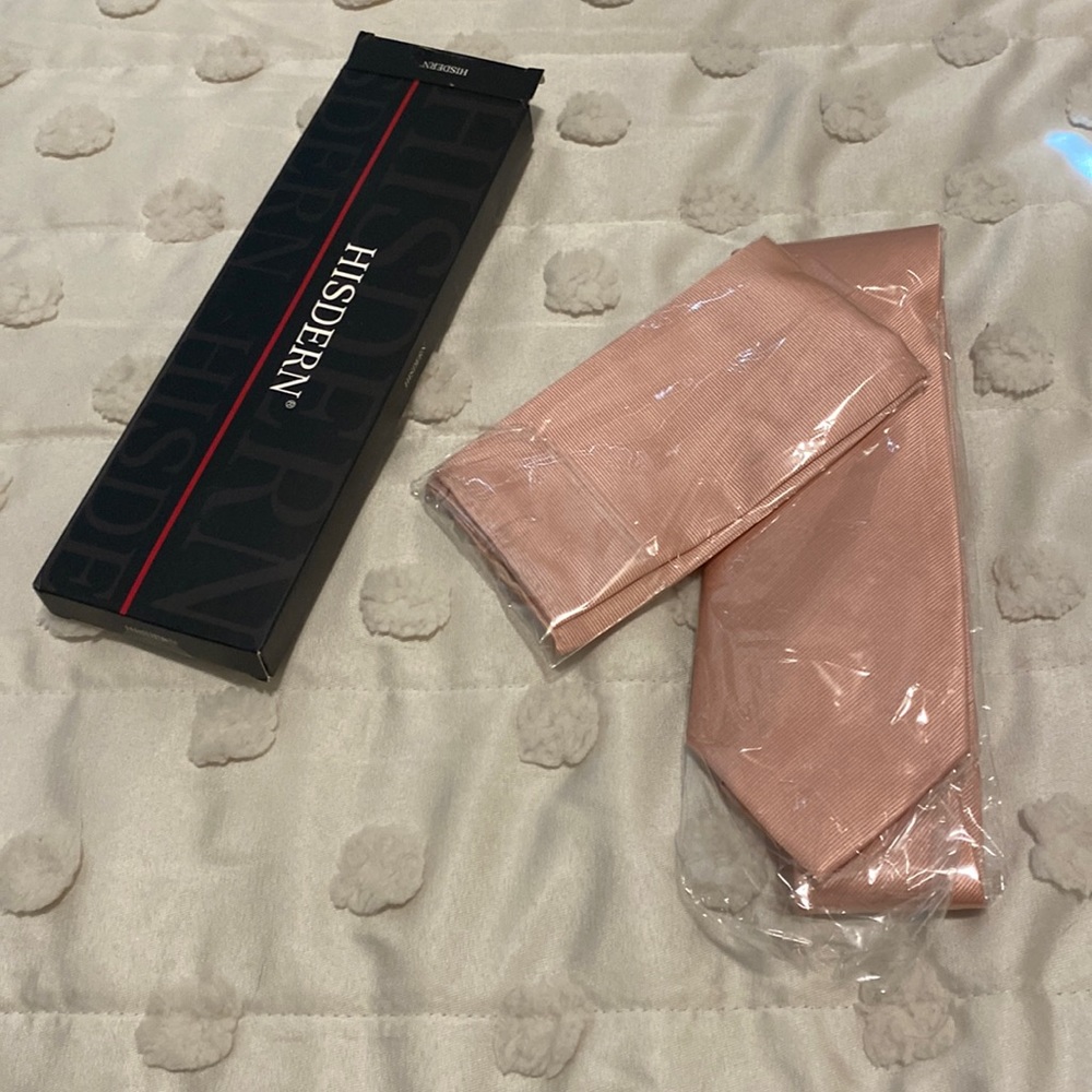 Men’s Blush Ties and Pocket Squares